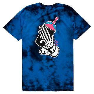 SLUSHCULT- Slushgod Bones T- shirt- Blue Tie Dye
